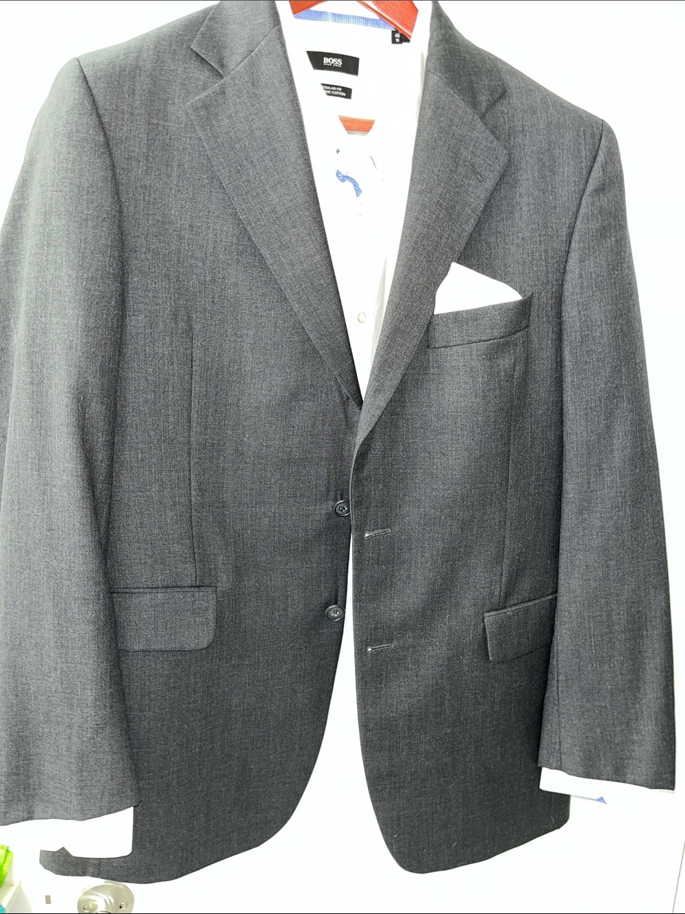 Jack Victor Men's Charcoal Gray Two-Button Tailored Blazer EUC, like new